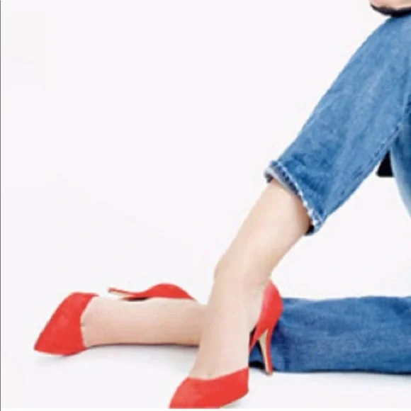 NIB J.Crew 65mm Collette Suede Pump Bright Cerise NEW Size 9 - Picture 2 of 6